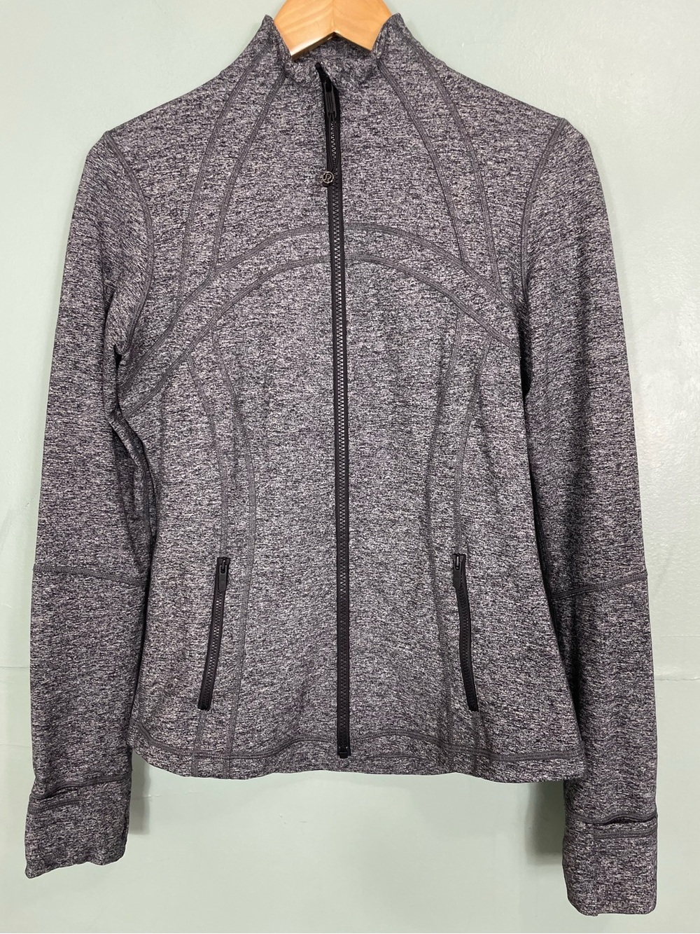 Lululemon Women Define Jacket Heather Black Full Zip Size 10 Slim Fit